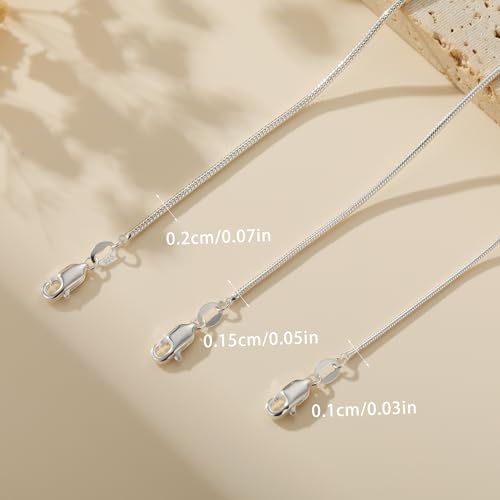 925 Sterling Silver Chain Necklace for Women - 1mm 1.5mm 2mm Snake Chain Necklace Smooth Sturdy Jewelry Gift Size 16/18/20/22 Inches - color: 2mm, size: 18+2"