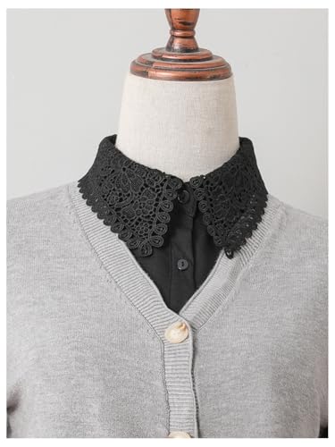 Verdusa Women's Fake Collar Detachable Dickey Collar Half Shirts Blouse - color: Butterfly Black