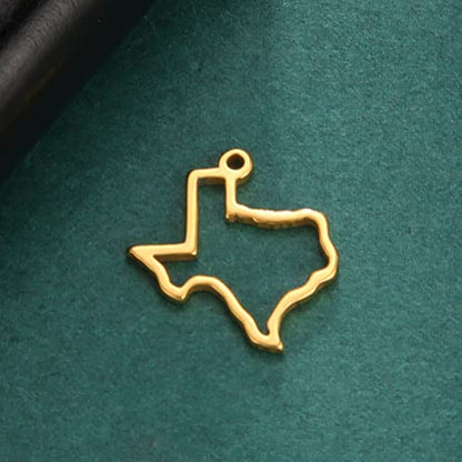 kkjoy 5Pcs Hollow Continents Maps of USA Pendant Charms for Jewelry Making and Crafting, Stainless Steel Mini Charm Craft Supplies Accessories for DIY Bracelet Necklace Earrings - color: Hollow Texas Map - Gold