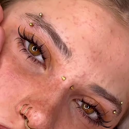 9PCS Gold Eyebrow Piercing Jewelry Titanium, Rook Jewelry Gold Surgical Steel Silver Eyebrow Rings for Women Men CZ Tiny Labret Lip Daith Navel Belly Button Helix Tragus Piercing Jewelry 16G 6mm/8mm/10mm - style: Eyebrow-10mm-9pcs