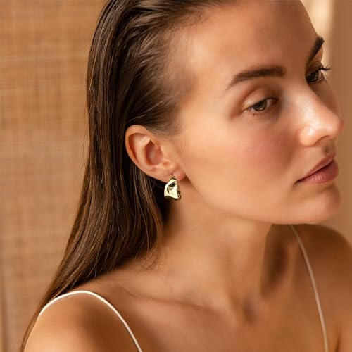 SHERLOVE Chunky Knot Gold Earrings Women Statement Drop Dangle Earrings | 14K Gold Plated Hypoallergenic Lightweight,Trendy Dainty Elegant Cute,Women Gold Jewelry Fashion Accessories Gifts - color: Stud Gold A