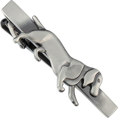 HAWSON Various Tie Clips for Men Unique, Funny Novelty Mens Tie Bar, Personalized Tie Pins for Men, Theme Wedding Party Gifts - style: Ancient Silver Dog