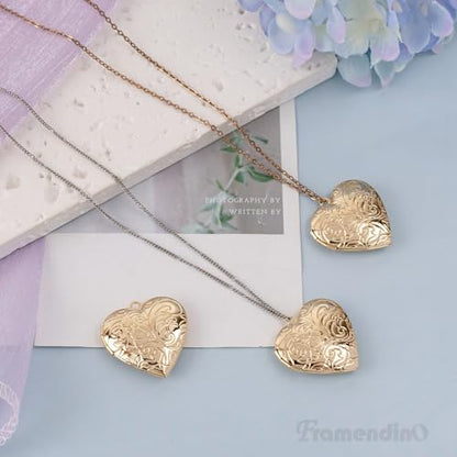 Framendino, Heart Photo Frame Charms DIY Locket Pendants for Jewelry Making - color: Gold, size: 10 Pack