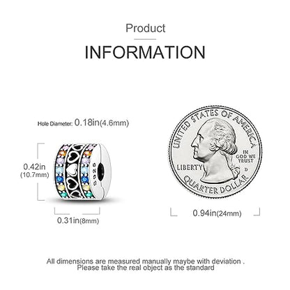 Pandach 925 sterling silver Clip Spacer Charm for Bracelet Clip Lock Stopper Bead Spacer European Openable Beads 2Pcs - style: 2-KJC781