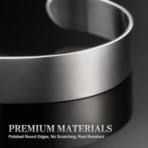 Operitacx 8Pcs Stainless Steel Cuff Bracelet Bases - Adjustable Metal Arm Cuff Blanks for Jewelry Making - Open Bangle Engraving Blanks for DIY Crafts - color: 8Pcs-20mm