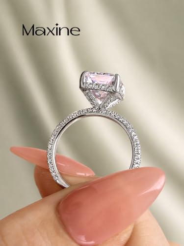 Maxinejewelry 4.5CT Radiant Cut Wedding Ring Set for Women - color: Silver Ring