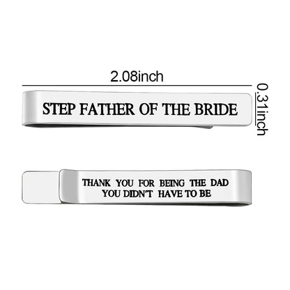 Wedding Gift for Men Wedding Tie Clip for Men - style: steo father
