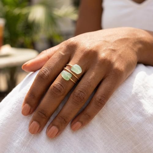 Turquoise Ring, Gold Adjustable Ring with Free Form Turquoise Stones, Handmade Western Rings for Women