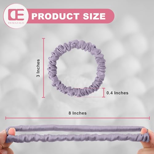 6Pcs Silk Hair Ties 100% Pure Mulberry Silk Scrunchies for Women Girls | No Hair Crease, Anti Frizz, Gentle Hold, No Damage, Color 08 - color: Purple&Pink&Beige