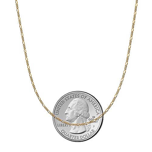 Savlano 925 Sterling Silver Italian Solid 1.6MM Figaro Adjustable Bolo 14-24 Inch Chain Necklace For Women - Made in Italy Comes With a Gift Box - style: Gold Plated