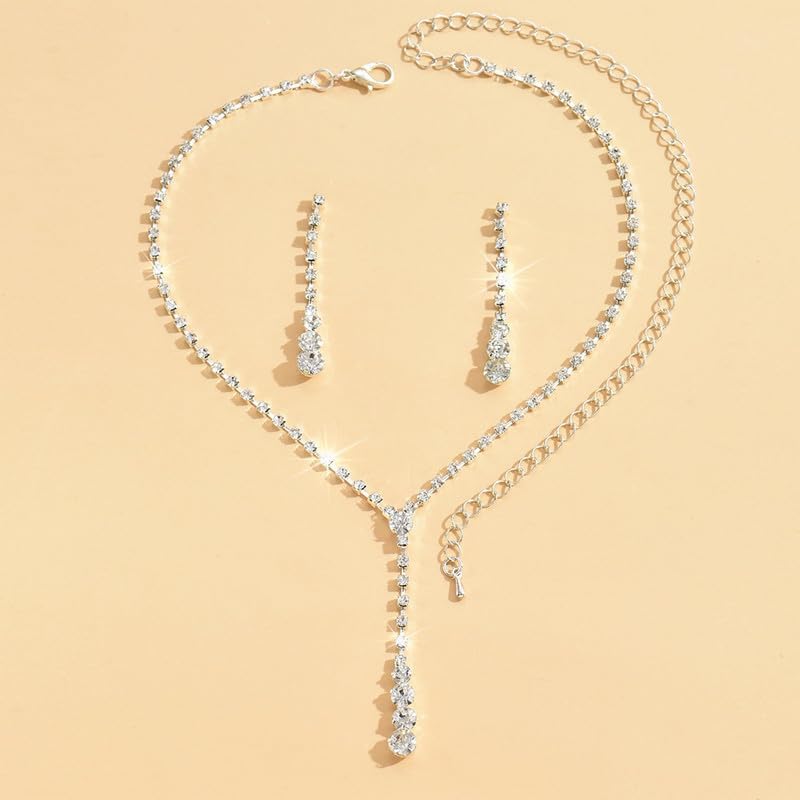 Gold Statement Choker Necklace for Women – Trendy Silver Long Layered Snake Chain Drop Necklace, Elegant Prom Party Jewelry Gift, Delicate Accessories for Her - color: A-Fashionable zircon tassel inlaid bridal jewelry