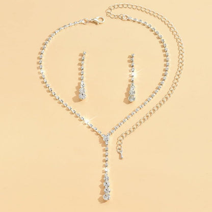 Gold Statement Choker Necklace for Women – Trendy Silver Long Layered Snake Chain Drop Necklace, Elegant Prom Party Jewelry Gift, Delicate Accessories for Her - color: A-Fashionable zircon tassel inlaid bridal jewelry