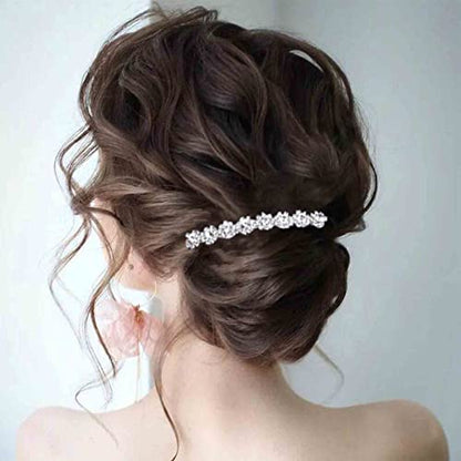 Crystal Bridal Hair Comb Silver Rhinestone Hair Piece Wedding Headpieces Bride Side Comb Wedding Hair Accessories for Bride and and Bridesmaids (Silver) - color: Silver
