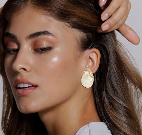 Acrylic Earrings for Women Irregular Resin Drop Earrings Metal Waterdrop Earring - color: White