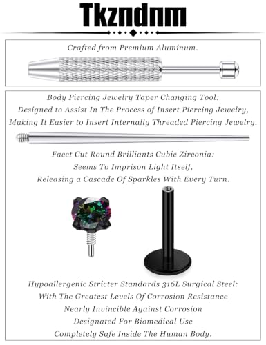 18/16g Flat Back Earrings Lip Rings Stud Jewelry Surgical Steel - color: Black, size: 16g