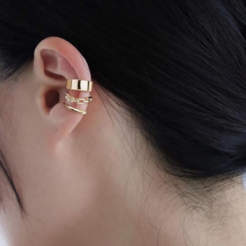 Ear Cuff Earrings for Women Chunky Ear Cuffs Non Piercing | Clip on cartilage earrings helix fake earrings jewelry trendy stuff christmas gift stocking stuffers - color: F