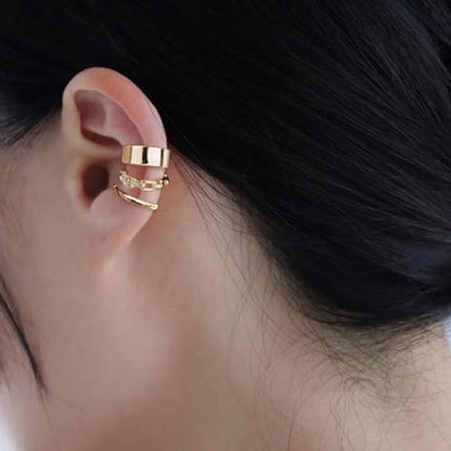 Ear Cuff Earrings for Women Chunky Ear Cuffs Non Piercing | Clip on cartilage earrings helix fake earrings jewelry trendy stuff christmas gift stocking stuffers - color: F
