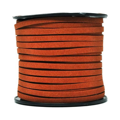 Mandala Crafts 5mm Rust Faux Suede Vegan Leather, Jewelry Making | 50 Yards Durable Flat Leather Strings, Laces & Strips for Bracelets, Necklaces, Braiding, Dream Catchers Supplies & Chokers - color: Rust, size: 5mm 50 Yards