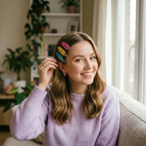 50 Pcs No Crease Hair Clips for Women Styling | Multicolor Styling Essentials for Makeup Application & Hair Styling, Cute Hair Clip Set