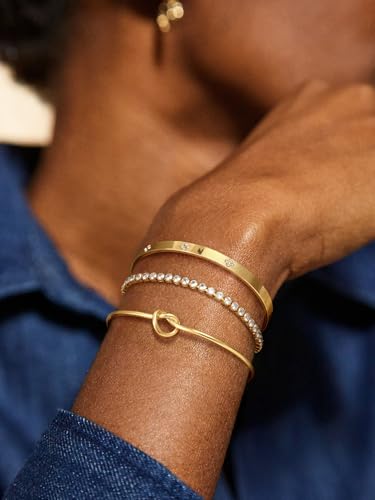 14K Gold Plated Stackable Bangle Bracelets for Women | Dainty Cuff Bracelets, Stackable for Women, Waterproof Bracelet Stack, Gold Jewelry Gifts Trendy Adjustable Accessories - color: 3-layer-F-Gold