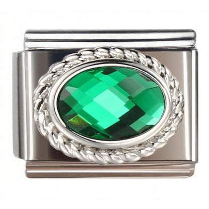 Birthstone Charms for Italian Charm Bracelet, 9mm, Birthday Gift - color: May