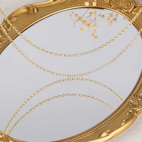GTVOODX 16.4 Feet Gold Filled Stainless Steel Rolo Chain for Jewelry Making | Unfinished Permanent Jewelry Chain Roll for DIY Jewelry Bracelet Necklace Making with Lobster Clasps Jump Rings - color: Gold Rolo Chains