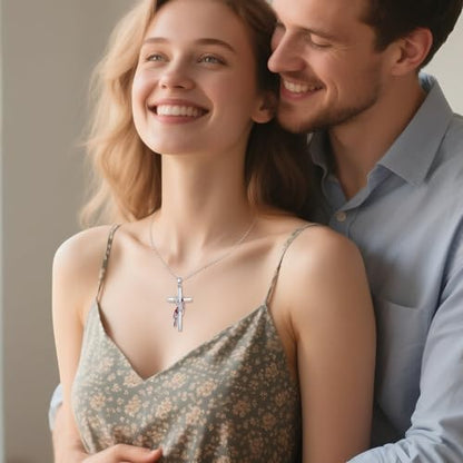POPLYKE Cross Necklace for Women 925 Sterling Silver Cross Pendant Necklace Animal Jewelry Christmas Gifts for Women Mother Grandma - style: cardinal