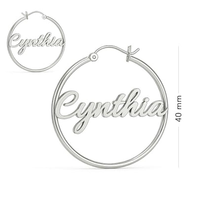 Charmsy 925 Sterling Silver Hoop Earrings | Lightweight Italian 2.5mm Tube Diamond-Cut Round Classic Hoops Earring for Women | Size 15/20/25/30/35/40/50/60/70mm | Small Medium Large - color: Personalized Hoop, size: 40 MM