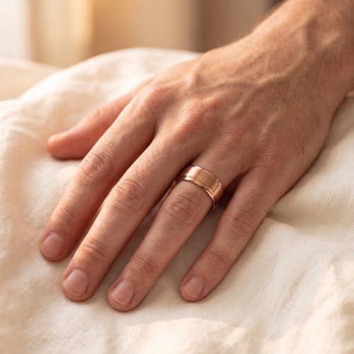 Tungsten Wedding Band Ring Black 10mm Men Women Comfort Fit 18k Rose Gold Step Edge Brushed Polished - color: Rose Gold Tungsten