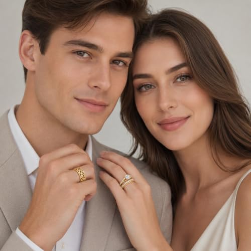 3Piece Moissanite Ring Set for Couples 925 10K 14K 18K Moissanite Wedding Ring - style: Ring
