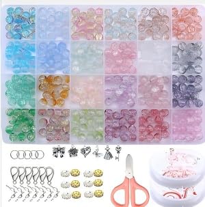 Beads Kit for Colorful Bicolor Jewelry Making - 560 Pcs Glass Beads with All Tools, Supplies for DIY Friendship Bracelets, Necklaces, Crafts Gift, Complete Starter Set Beginners Beading Party A15 - color: Colorful-6