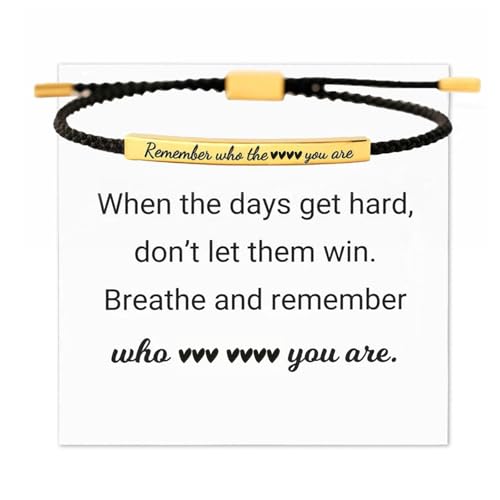 Frodete Dont Let The Hard Days Win Bracelet Inspirational Gifts for Women Adjustable Braided Tube Bracelet Gifts for Friends - color: A2:black gold
