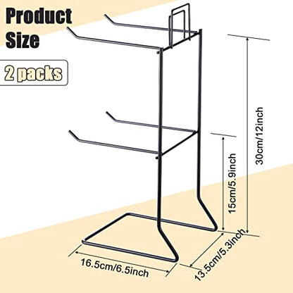 Coume 2 Pcs Jewelry Necklace Display Stand Metal Retail Counter Display Stand for Necklace Bracelets, Earrings, Ring, Keys, Watches(Black) - color: Black