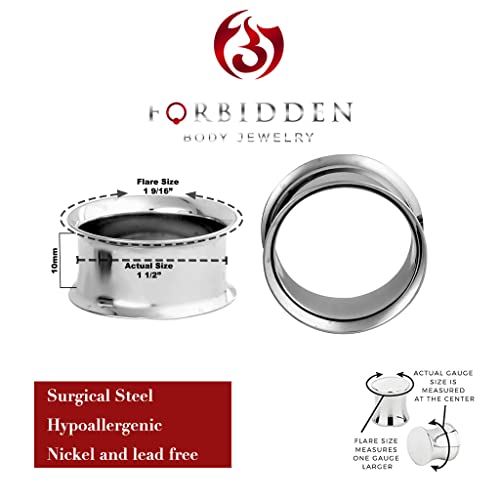 Forbidden Body Jewelry Ear Gauges, Ear Tunnels, Tunnels For Ears, Surgical Steel Mirror Finish Double Flared Tunnel Plug Earrings - style: 2pcs: 38mm (1&1/2")