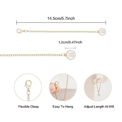 Letter Charm Accessories For Stanley Cup,Gold Initial Chain Water Bottle Name Id Charms for Tumbler,Yeti, Simple Modern Cups Handle - color: B