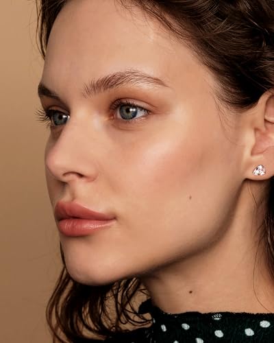 PAVOI 14K Gold Plated 925 Sterling Silver Cubic Zirconia Stud Earrings for Women - Simulated Diamond CZ Earrings - style: Pear 6x8mm