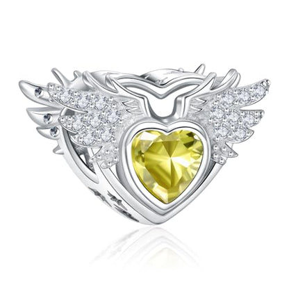 S925 12 Months Birthstone Charm for Pandora Bracelet, Gift on Birthday Christmas Mothers Valentines Anniversary Graduation, for Women Mom Daughter Friend Family Sister Aunt Grandma - color: November