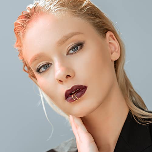 23-40 Pcs Gold Nose Rings & Studs - 18G & 20G Nose Piercing Jewelry - L Shape, Hoop & Screw Body Jewelry for Women & Men - color: Gold