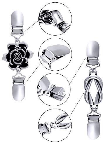 Jetec 4 Pieces Vintage Sweater Shawl Clips Retro Cardigan Collar Dress Shirt Brooch Clips for Women Wearing, 4 Styles - style: Adorable Style