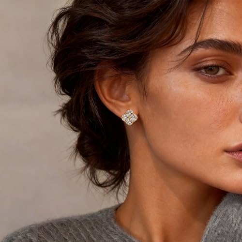 Shiny Gold Butterfly Earrings for Women | 14K Real Gold Plated Butterfly Earrings for Women, Dainty & Trendy Butterfly Stud Earrings for Fashion Jewelry Gifts - color: AZ34