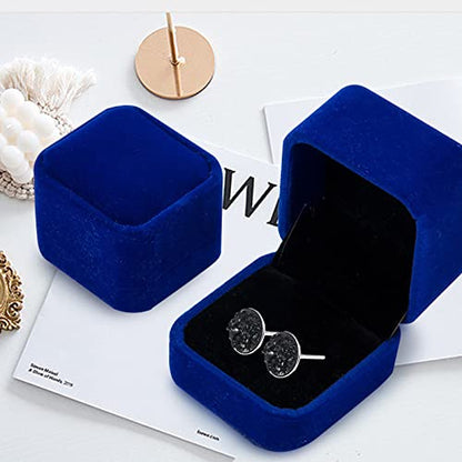 Silver-tone Faux Druzy Stud Earrings，925 Sterling Silver Hypoallergenic Natural Gemstone Earrings for Women Trendy Fashion - color: Black