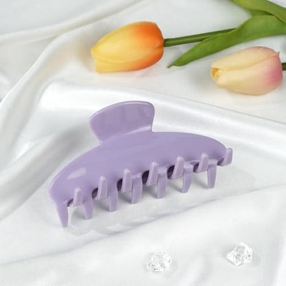 MAORULU Cute Claw Clip for Women – 4.3'' Large Acetate Hair Clips for Thick Thin Curly Long Hair, Durable Hair Clamps Non-slip Jaw Clip, Strong Hold, Stylish French Design (Pastel Purple) - color: Pastel Purple