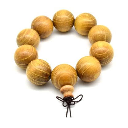 Zen Dear Natural Golden Sandalwood Mexican Bocote Mala Prayer Bead Bracelet Link Wrist Necklace Mala Beads - style: 25mm 10 beads