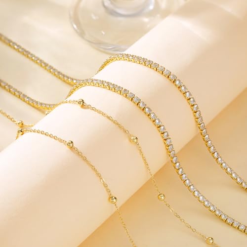 CHESKY Waist Beads for Women, 14k Gold Plated Waist Chain Gold Chain Belt for Womens Simple Body Chain Jewelry Belly Chain Beach Accessories Dainty Gold Jewelry for Women Gifts Rave Outfits for Womens - style: CZ-Bead