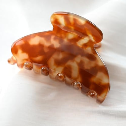 Handmade Celluloid Acetate French Design Barrettes Tortoise Shell Claws Hair Claw Luxury Fashion Accessories Hair Clip for Women (coffee) - color: coffee