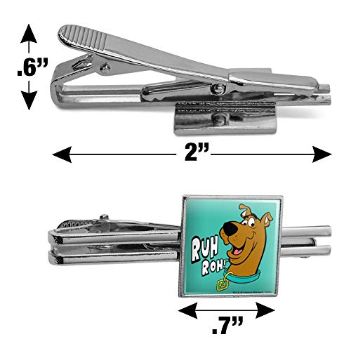 GRAPHICS & MORE Scooby-Doo Ruh Roh Square Tie Bar Clip Clasp Tack- Silver or Gold - color: Silver