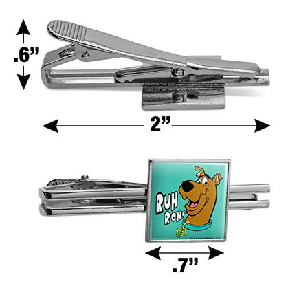 GRAPHICS & MORE Scooby-Doo Ruh Roh Square Tie Bar Clip Clasp Tack- Silver or Gold - color: Silver