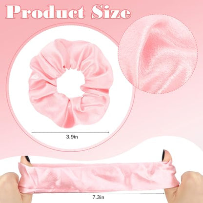 YISSION Claw Clip and Satin Scrunchie Set, 2 Pack Light Pink Hair Accessories, No Damage Hair Ties Non Slip Large Hair Clips for Women Girls Thick Thin Hair Daily Wear Party Wedding - color: Pink