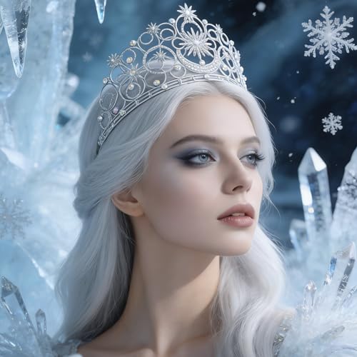 Crystal Crowns for Women, Crystal Bubble TiaraBride Royal Queen Headband Princess Headpieces for Women Bridal Wedding Prom Birthday Party Crowns - color: Silver Star & Moon Crown