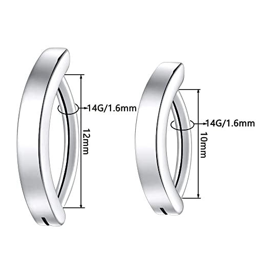 Clicker Belly Button Ring Hoop Belly Button Ring 14G Navel Ring | Surgical stainless steel hinged belly button ring for belly button piercing, navel body jewelry for women and men - color: 2pcs Silver
